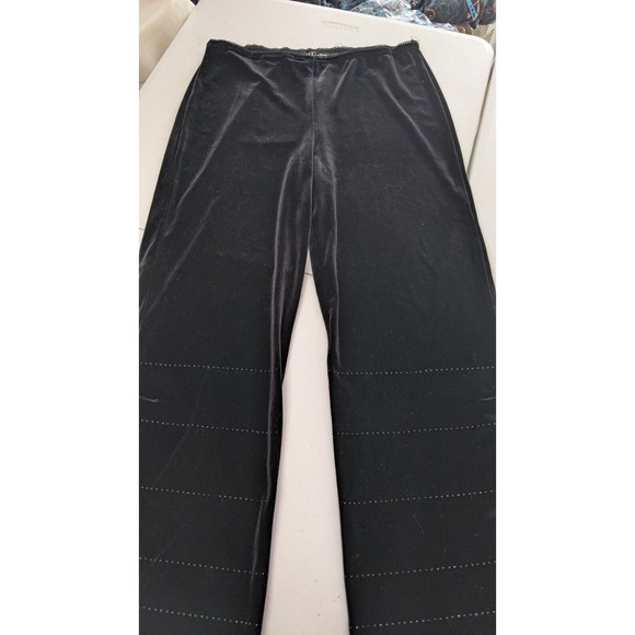 CDC Signature Collection Women's 7 BLACK Velvety STRETCH Beaded Dress Pants - Picture 3 of 10